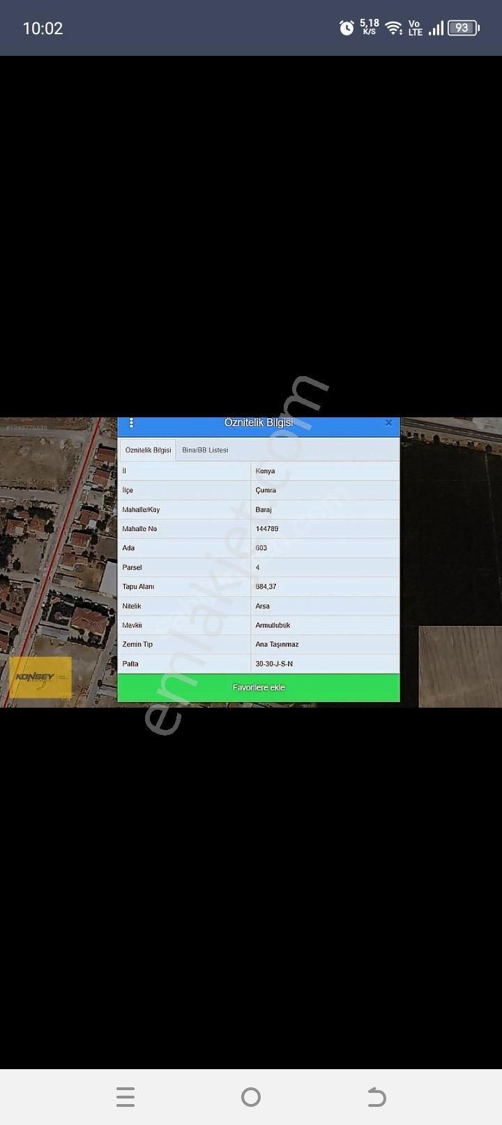 Konsey'den Çumra Baraj Mahallesnde Satılık 684 Metre 2kat İmarlı
