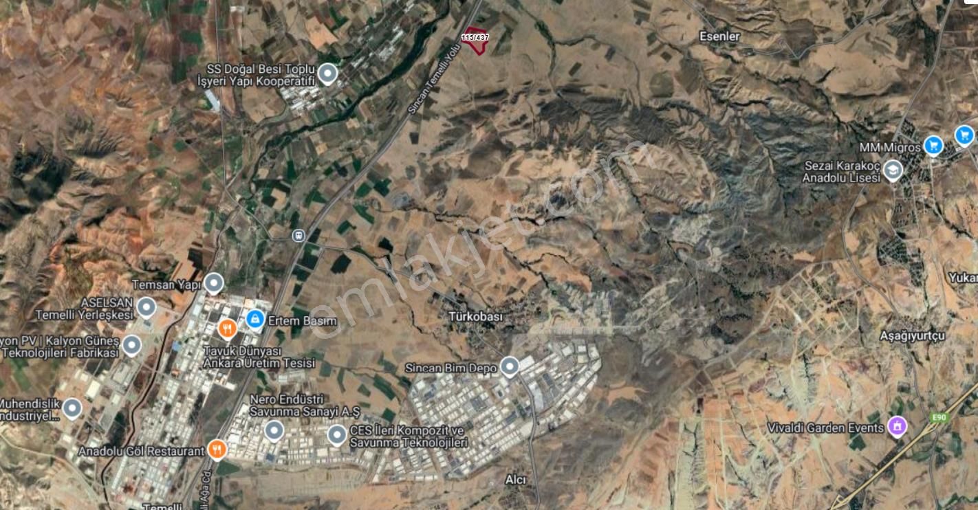 Ankara Türkobası Satılık Tarla-organize Sanayi Bölgesinde 753m²
