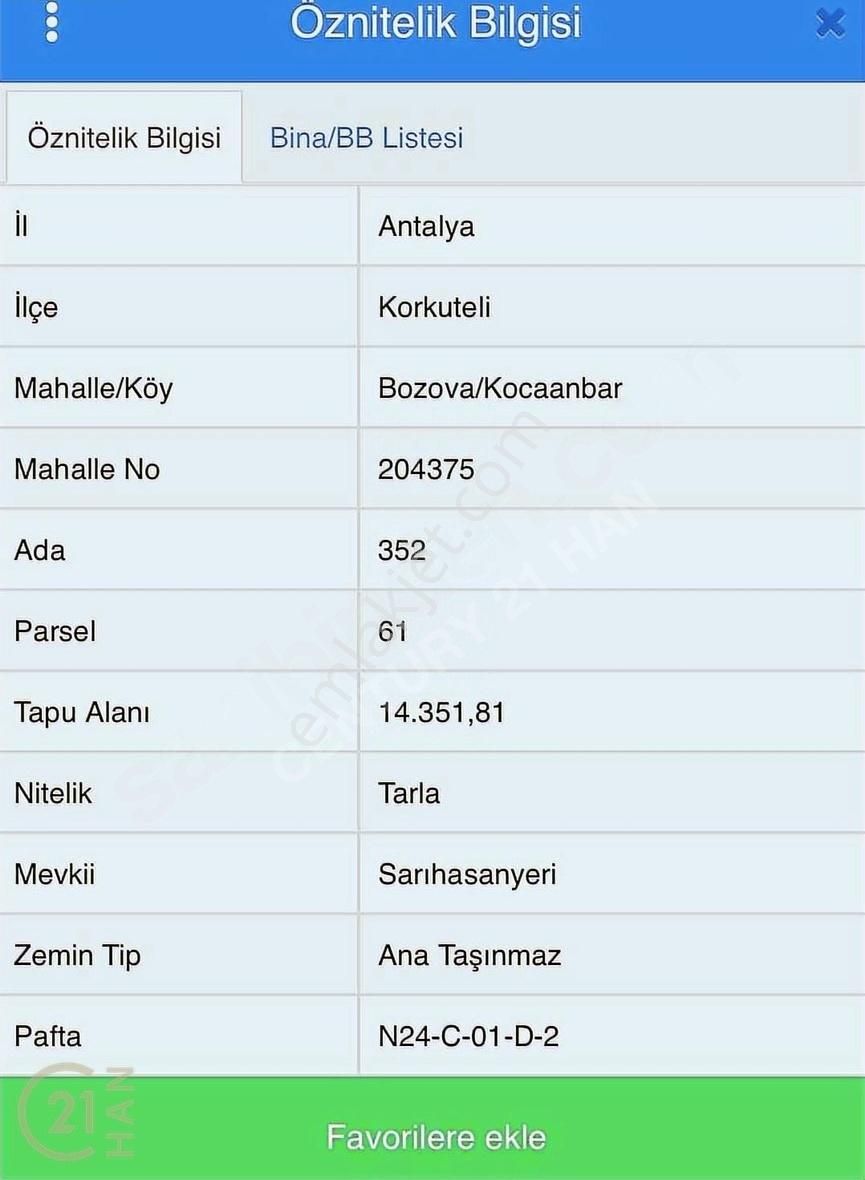Korkuteli Bozova 40'lık Yola Cephe Tarla