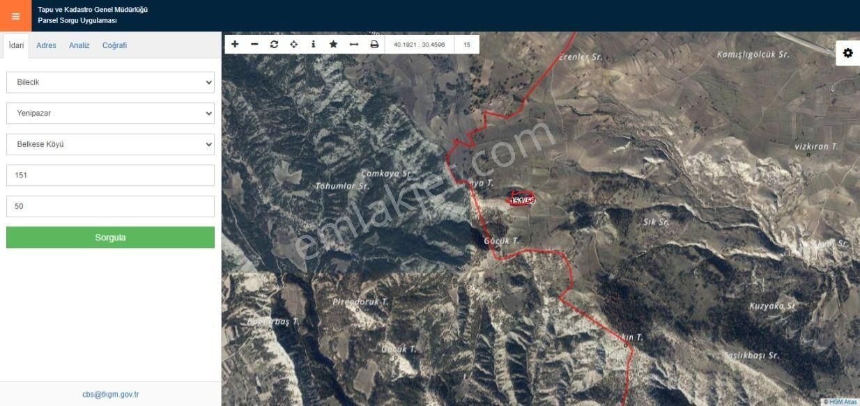 Bilecik Yenipazarda Satılık Bahçe