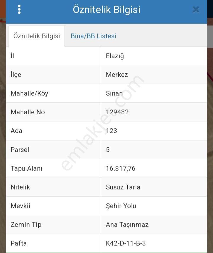 Baskil Yoluna 1km, Merkez 20km Mesafedesinanköyünde Satılık Tarla