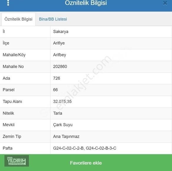Arifbey Mahallesinde Yatırımlık Arazi