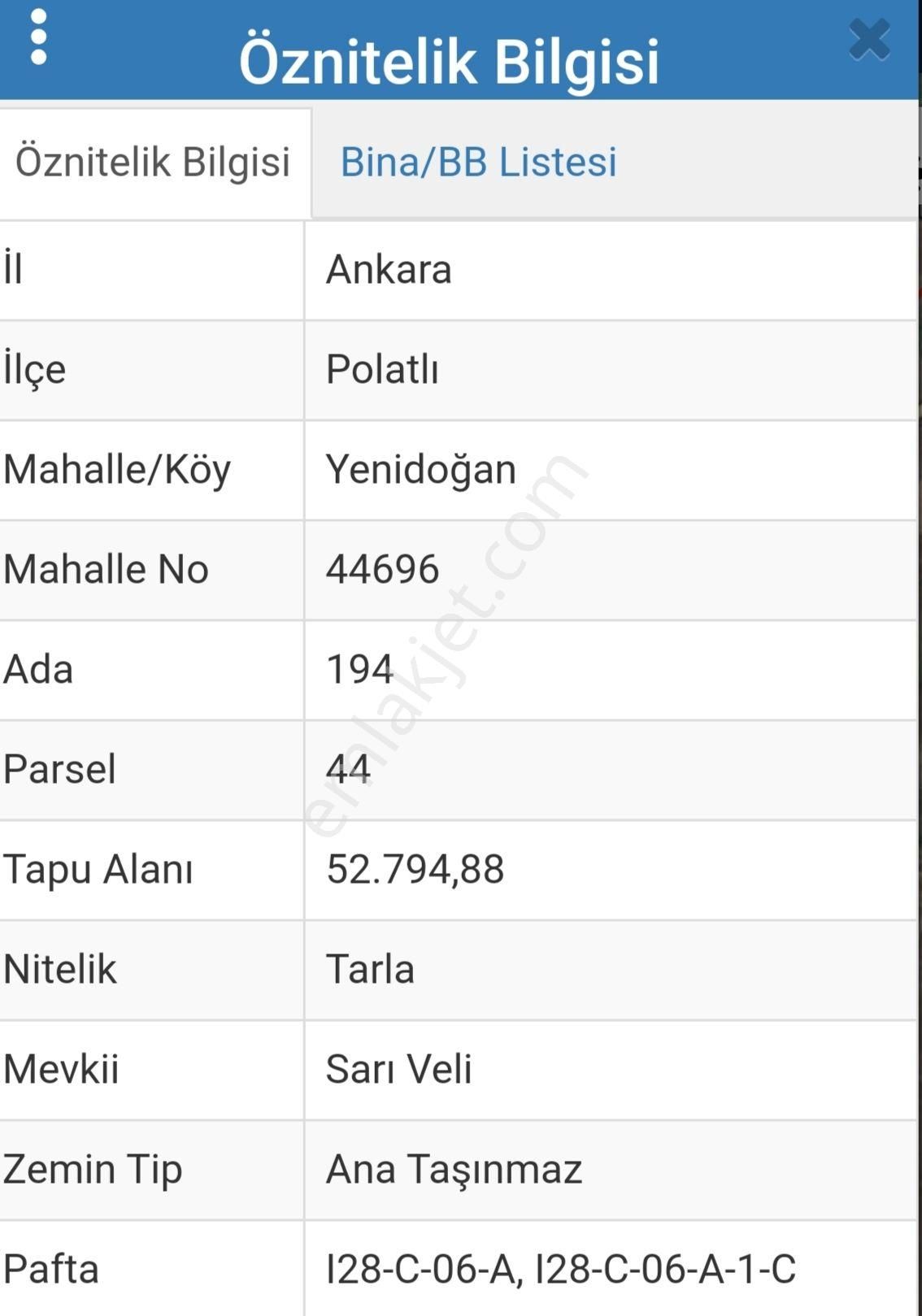 Polatlı Asfaltına Ve Köye Yakın Konumda 52.794m² Tek Tapu Satılık Tarla
