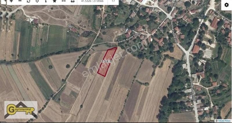 Kırklarli Vize'de Evrenli Köyü Yerleşime Komşu 250m2 Acil Stlk