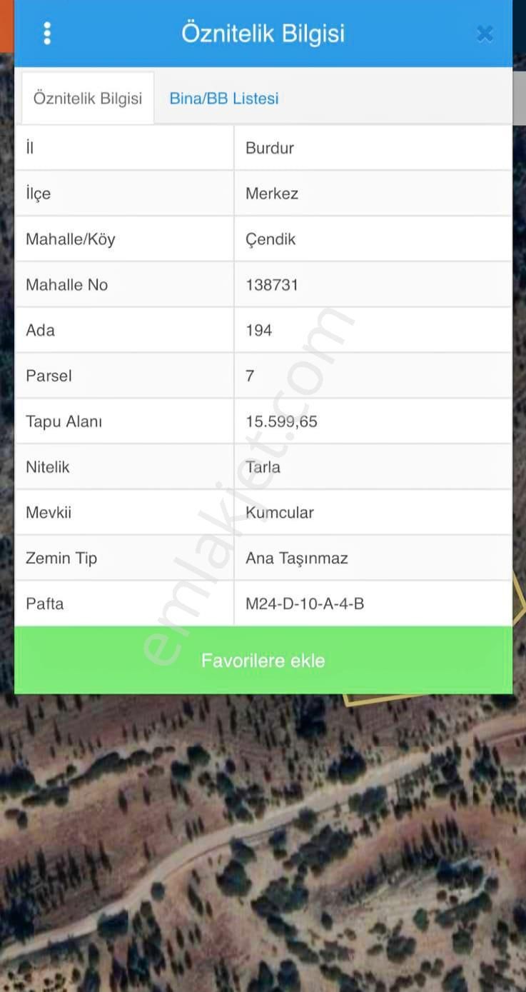 Burdur Rmerkez Göl Manzaralı Satılık Tarla