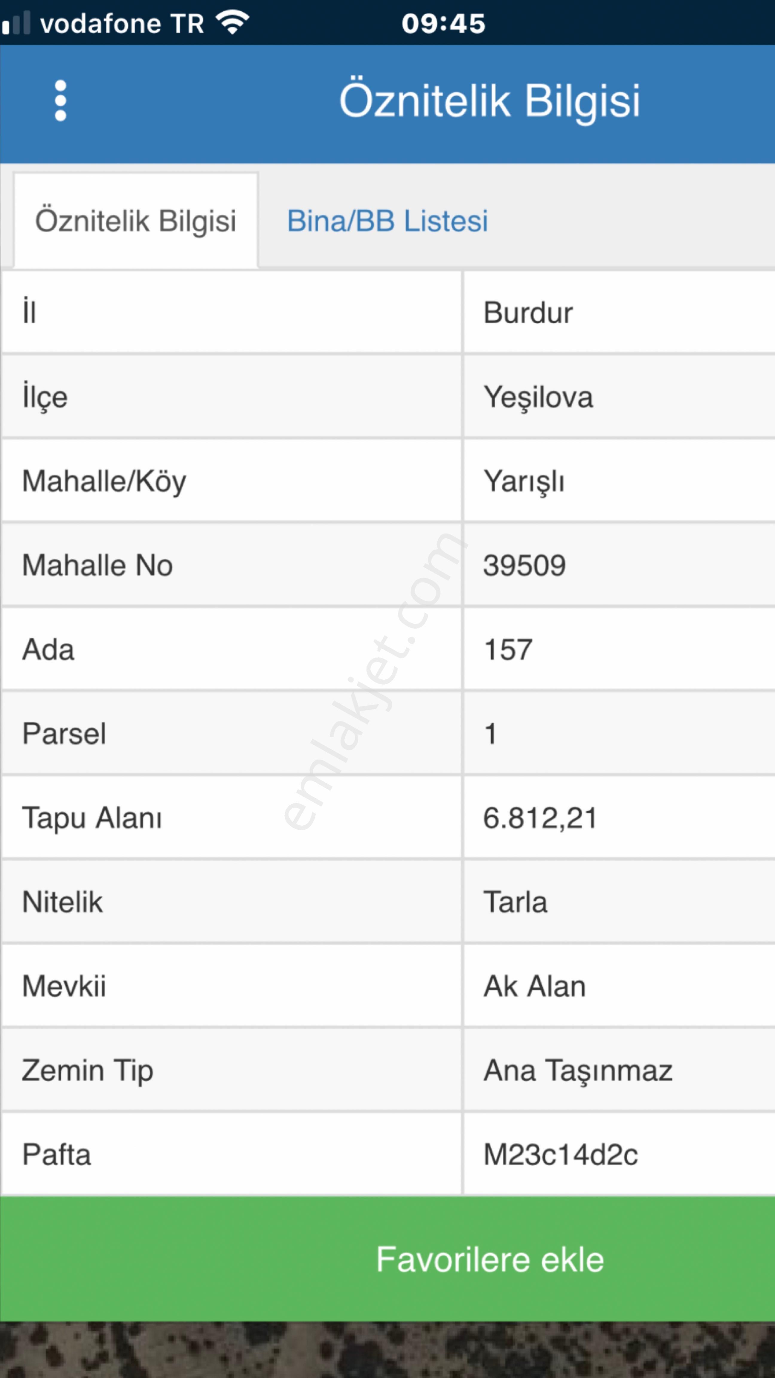 Burdur Yeşilova Yarışlı Köyünde Satılık Tarla