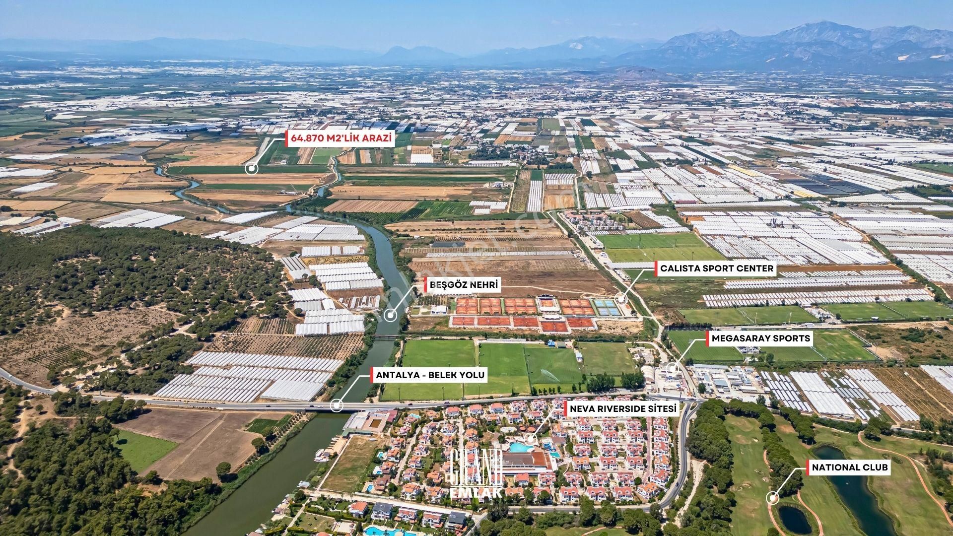 Çakallık, Serik, Antalya'da Yatırımlık 64,8 Dönüm Satılık Arazi