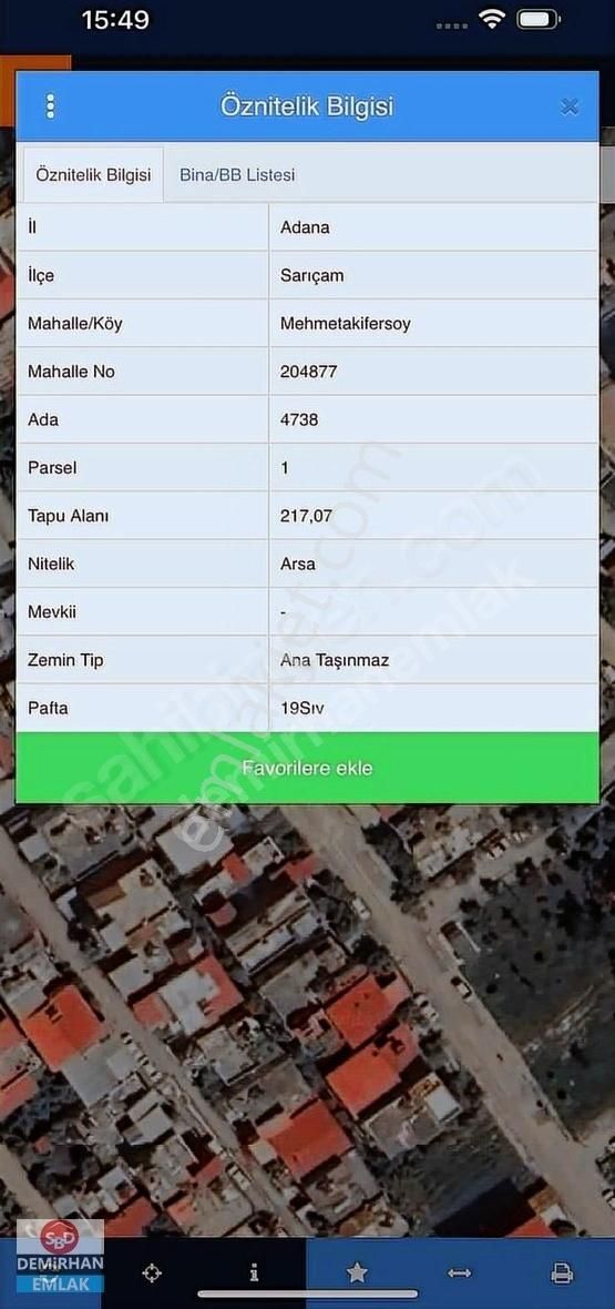 Demirhan Emlaktan 2kata İmarlı Sarıçam Belediye Civarında Arsa