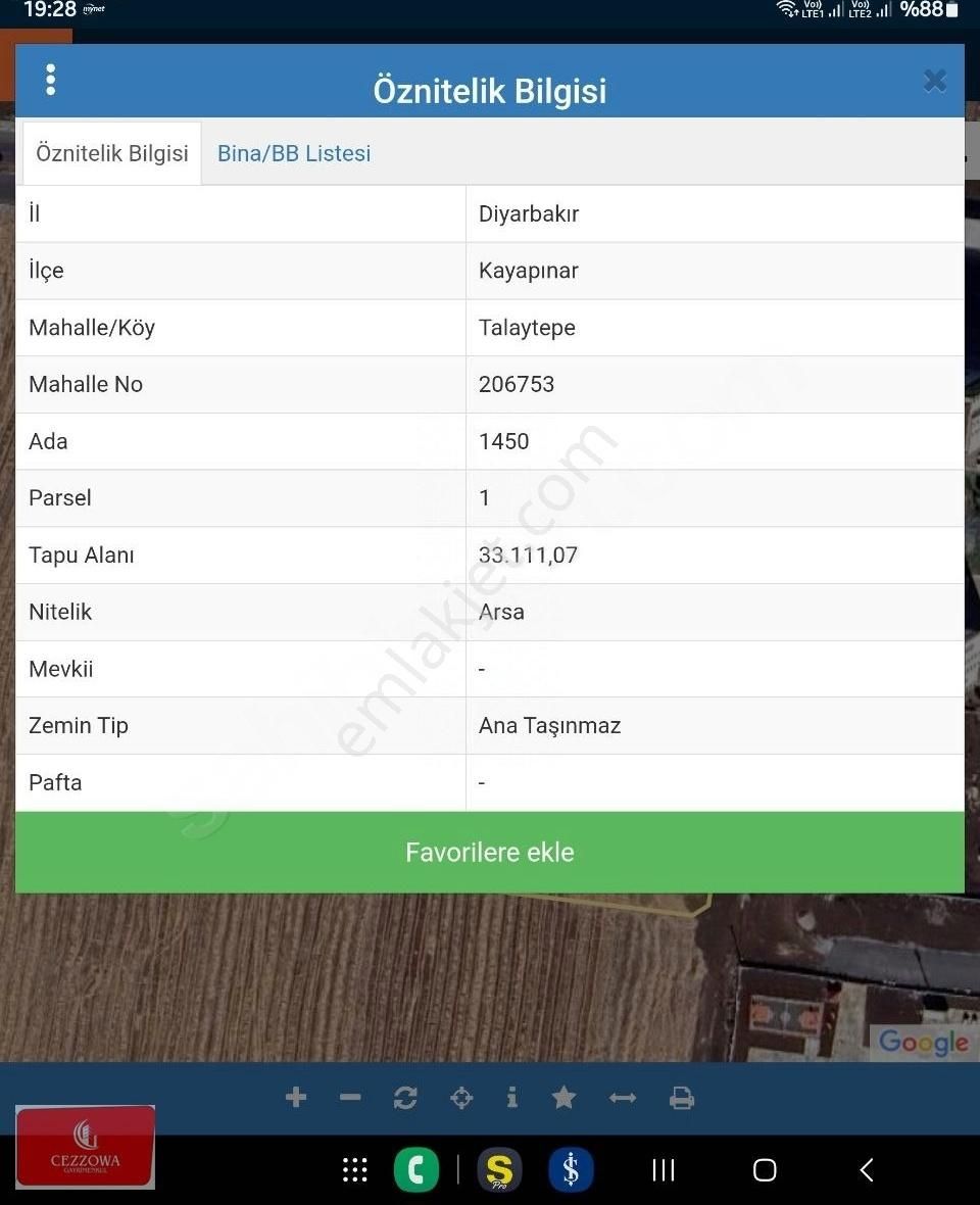 Kayapinar Talayte İmarli İfrazli Satılık Arsa 300m2