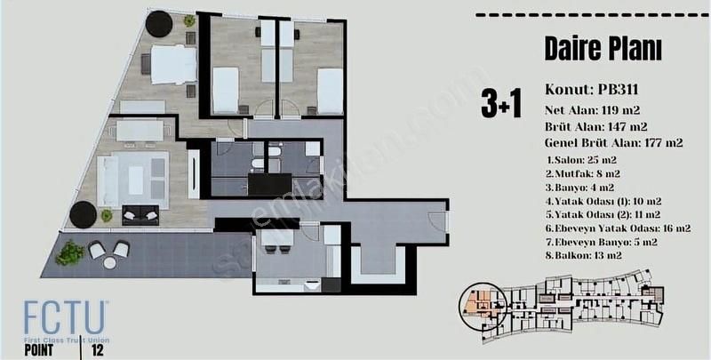 Point Bornova 'da Yaşam Başlıyor !!! Satılık 3+1 Köşe Daire