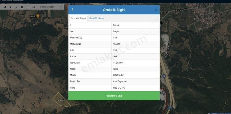 İnegöl Çitlide Satılık 12.000 M2 Tarla - Görsel 2