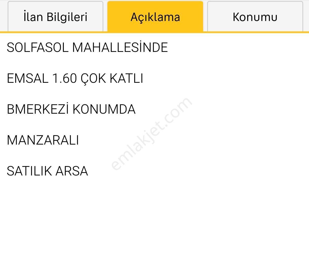 Solfasol Da 1.60 Emsal Arsa