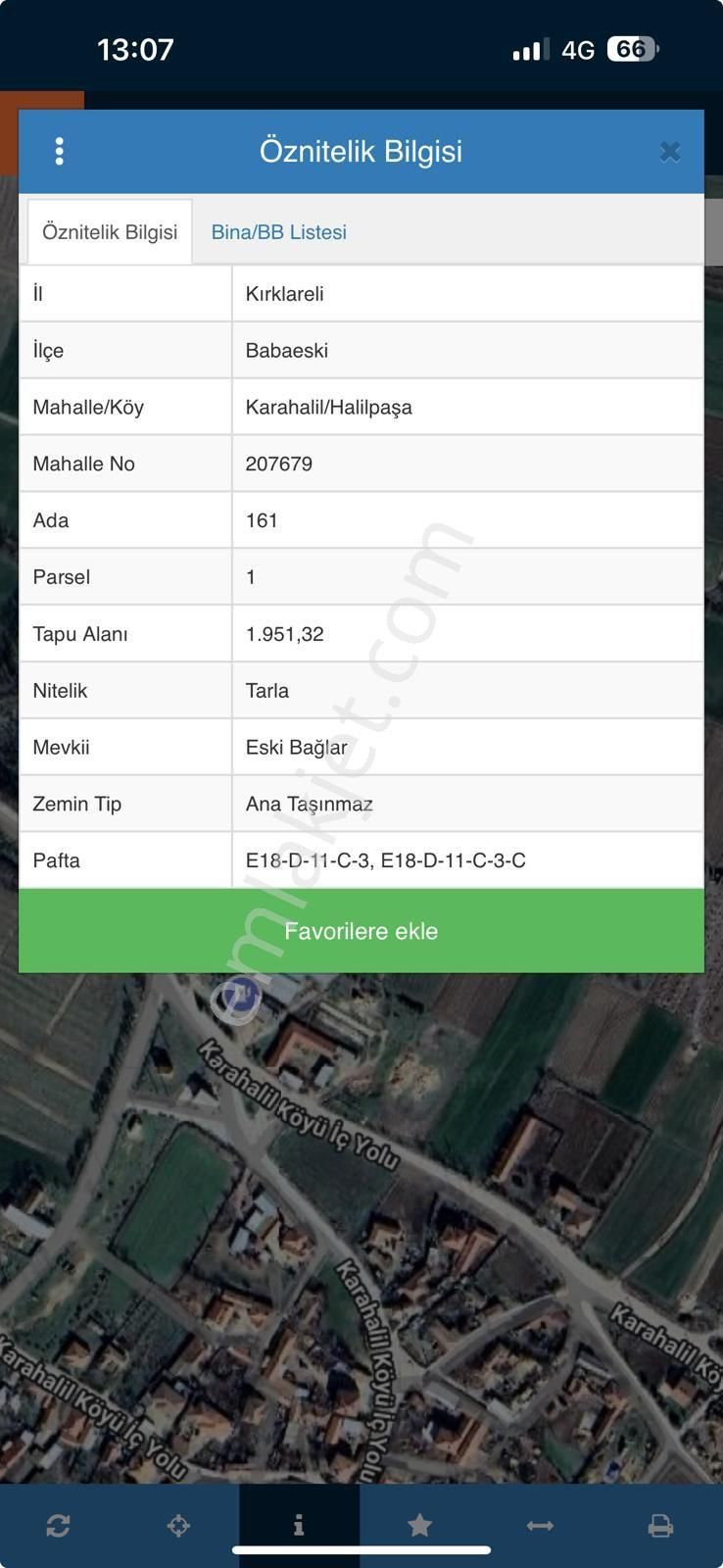 Kırklareli Babaeski Karahalil2 Adet 244 M2 İmar İci