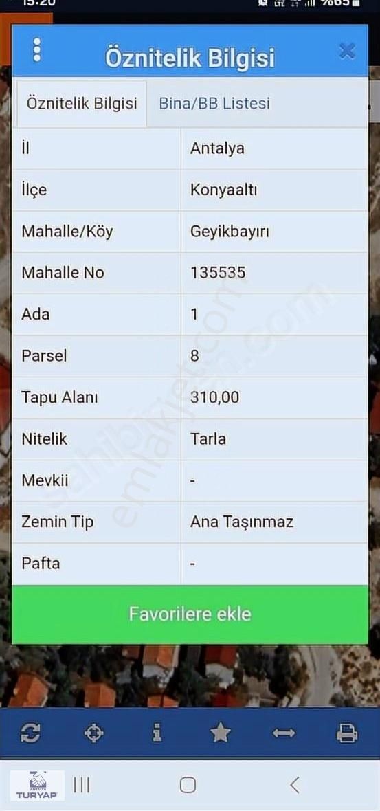 Geyikbayırında Satılık Tarla