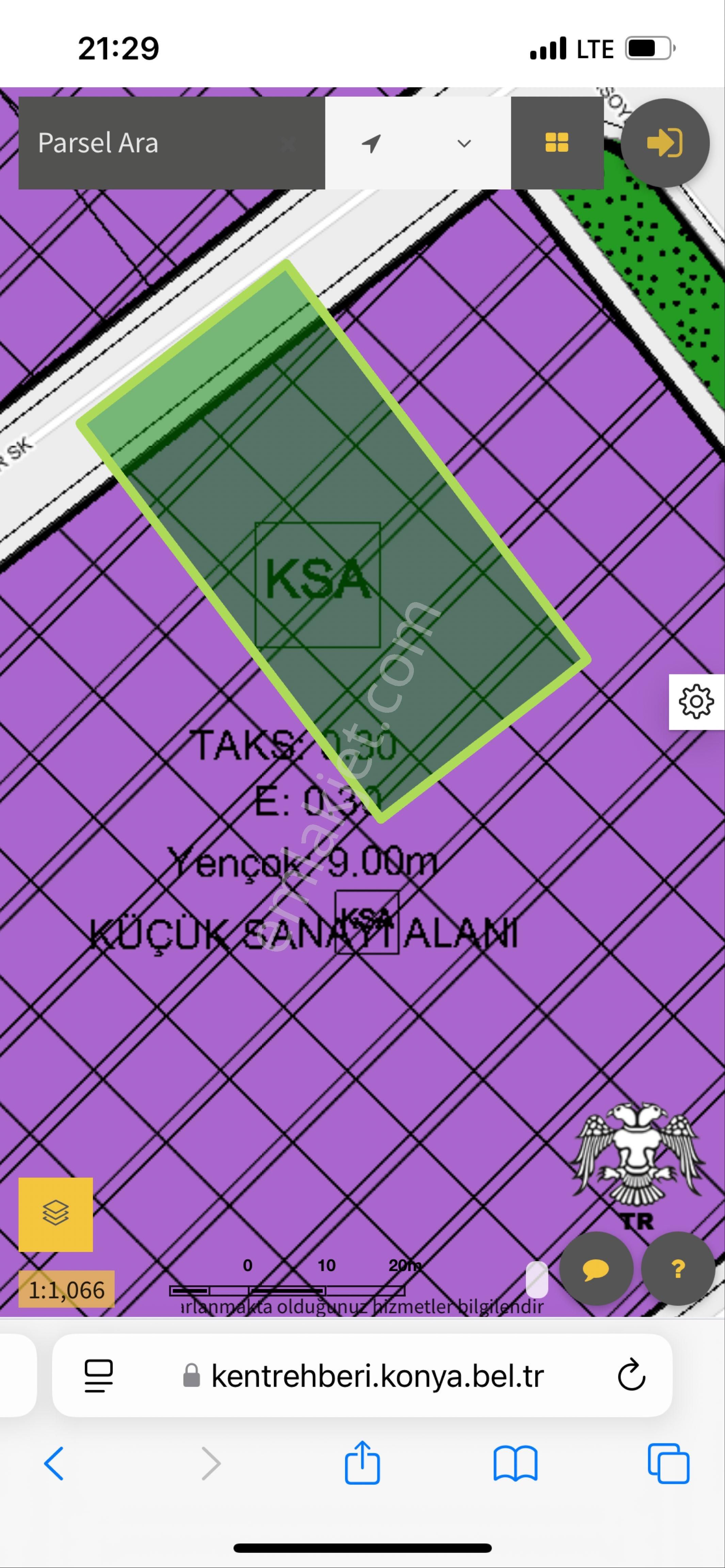 Tatlıcak Ta 2084 M2 Küçük Sanayi İmarlı Satılık Arsa