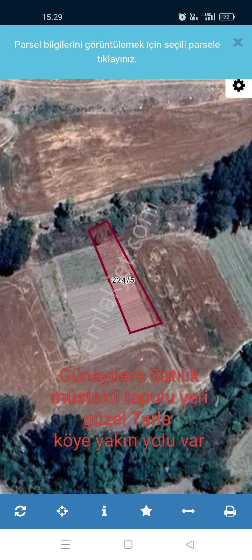 Güneydere Satılık Müstakil Tapulu Tarla