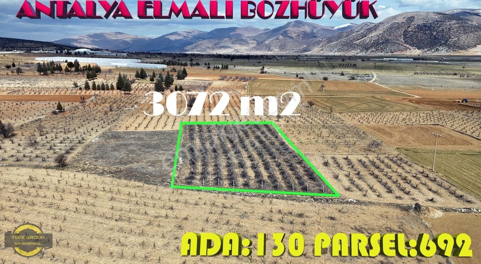 Elmalı Bozhüyükte 3072 M2 Ana Yola Yakın Satılık Üzüm Bağı