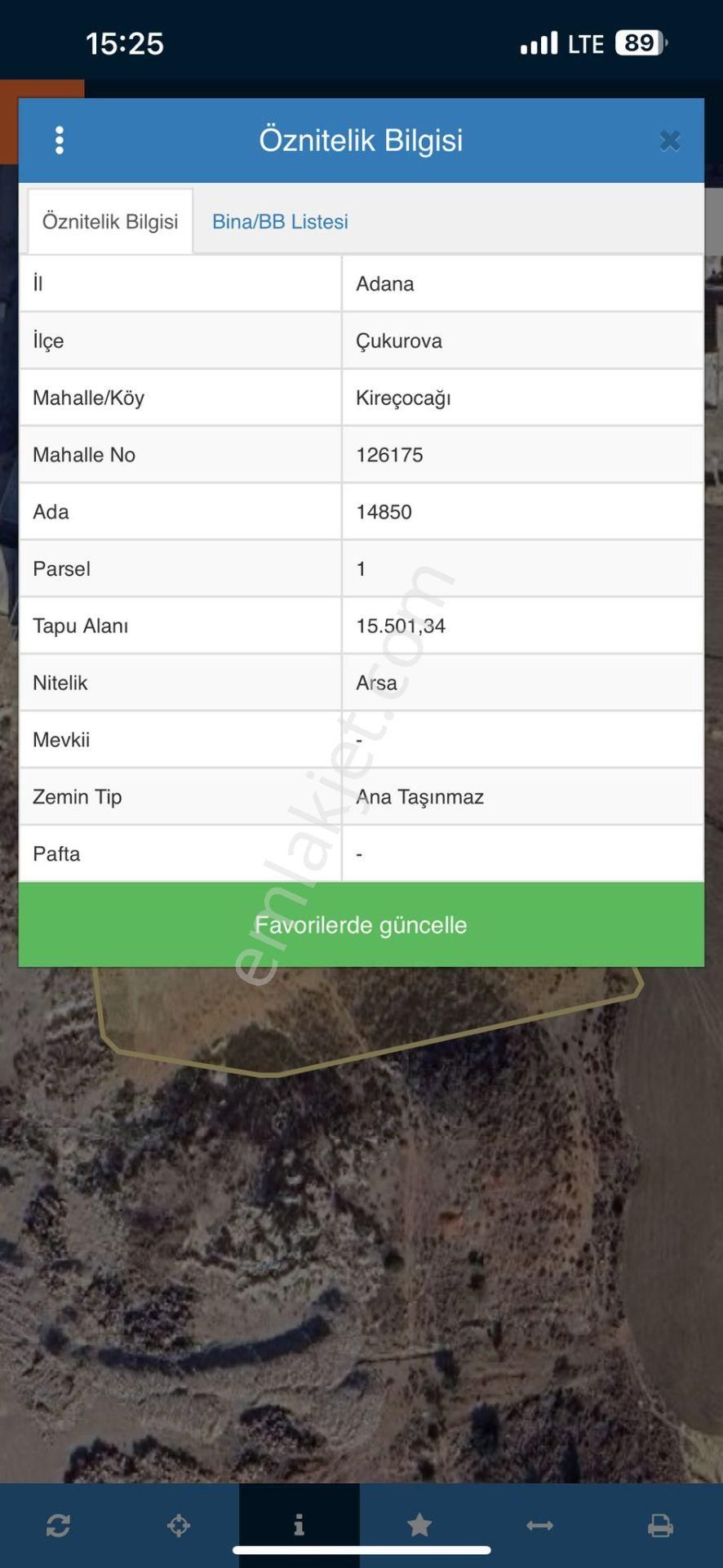 %45 Kat Karşılığı Çukurova Kireçocağı 15501 M2 14850ada 1 Parsel