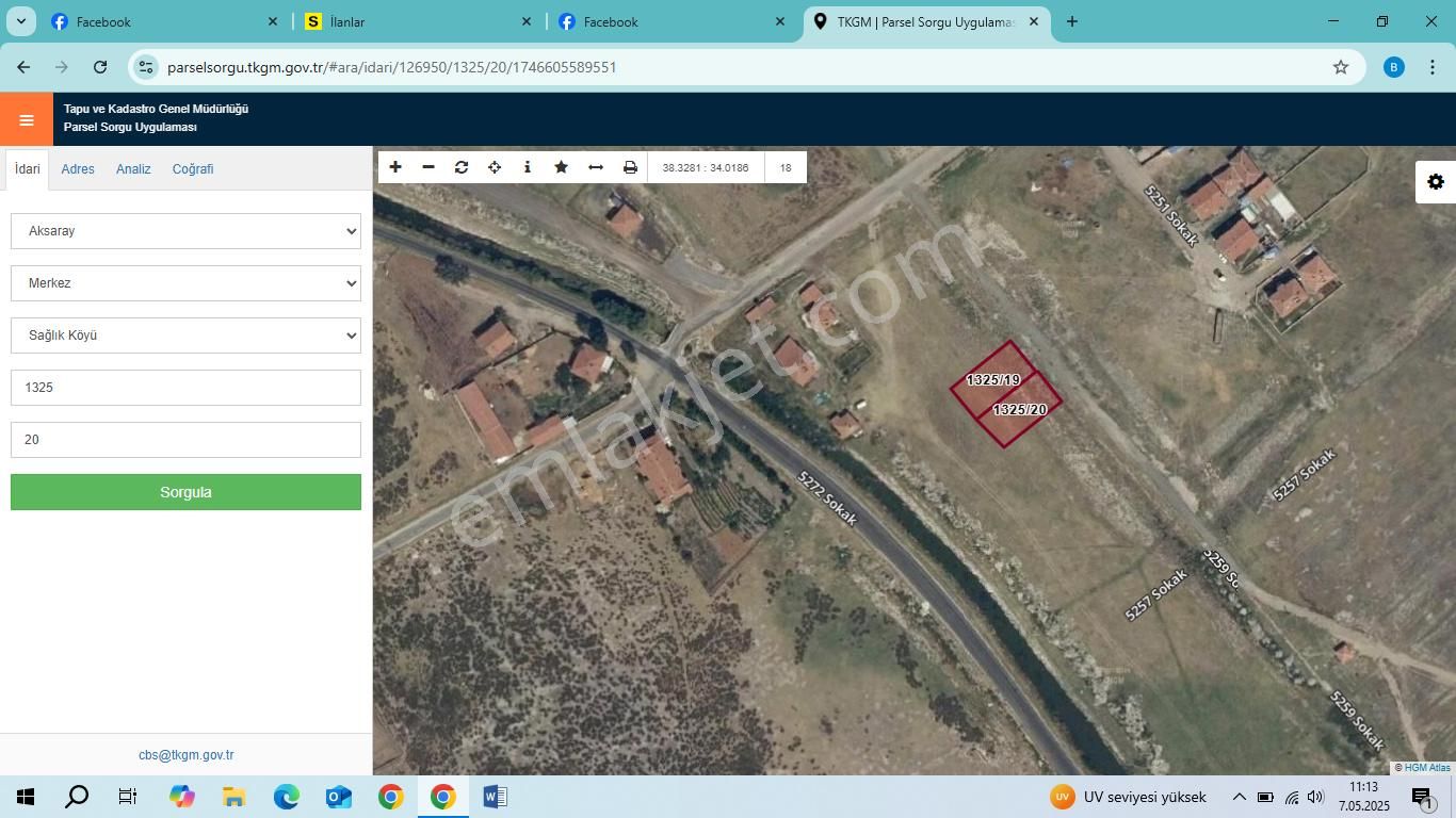 Aksaray Sağlıkda Satılık 2 Adet Kupon Arsa