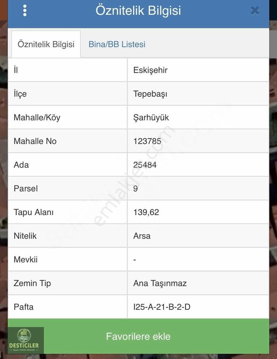 {desticiler} Tepebaşı Şarhöyük Mah. 139m2 3 Kata İmarlı Arsa