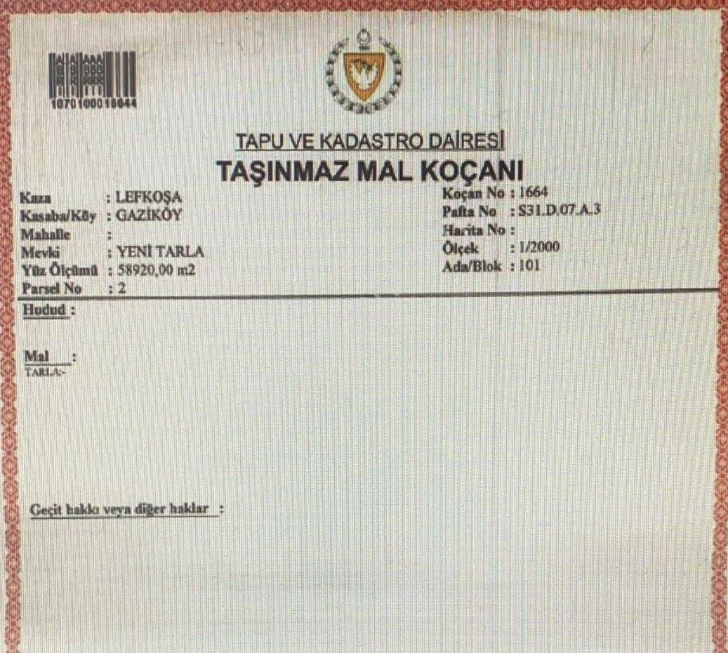 Kıbrıs Lefkoşa Da Satılık Tarım Arazisi - Görsel 2