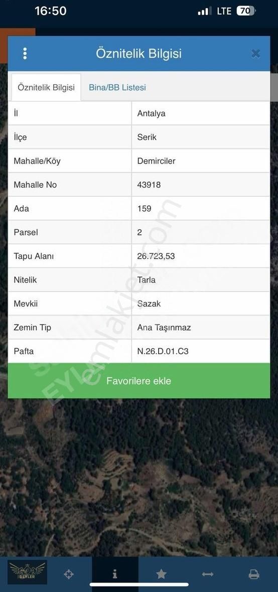 Serik Demirciler Mahallesinde 26.720 M2 Müstakil Tarla