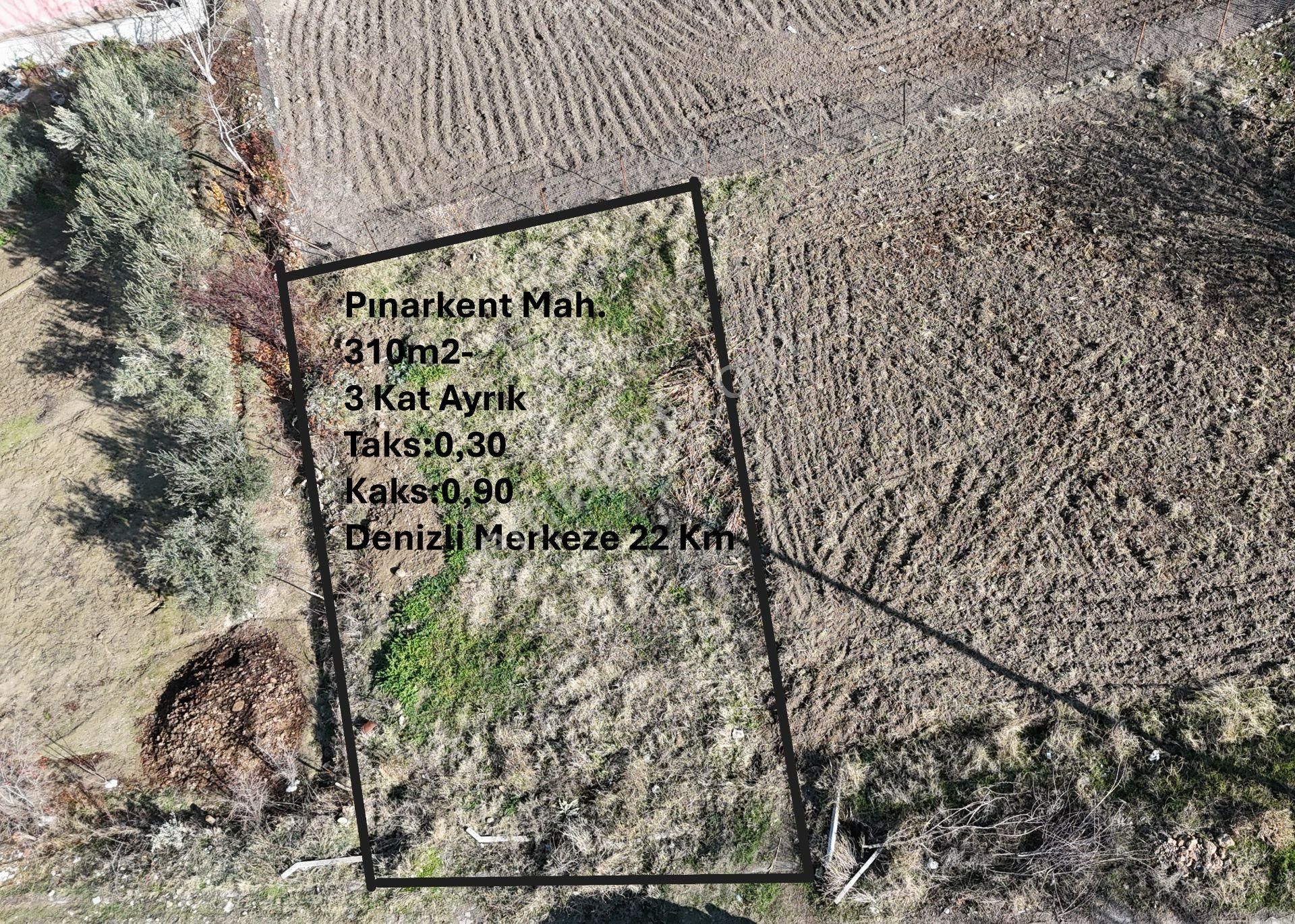 Denizli Pamukkale İşçesi Pınarkent Mahallesinde 310m2 3 Kat İmarlı Satılık Arsa