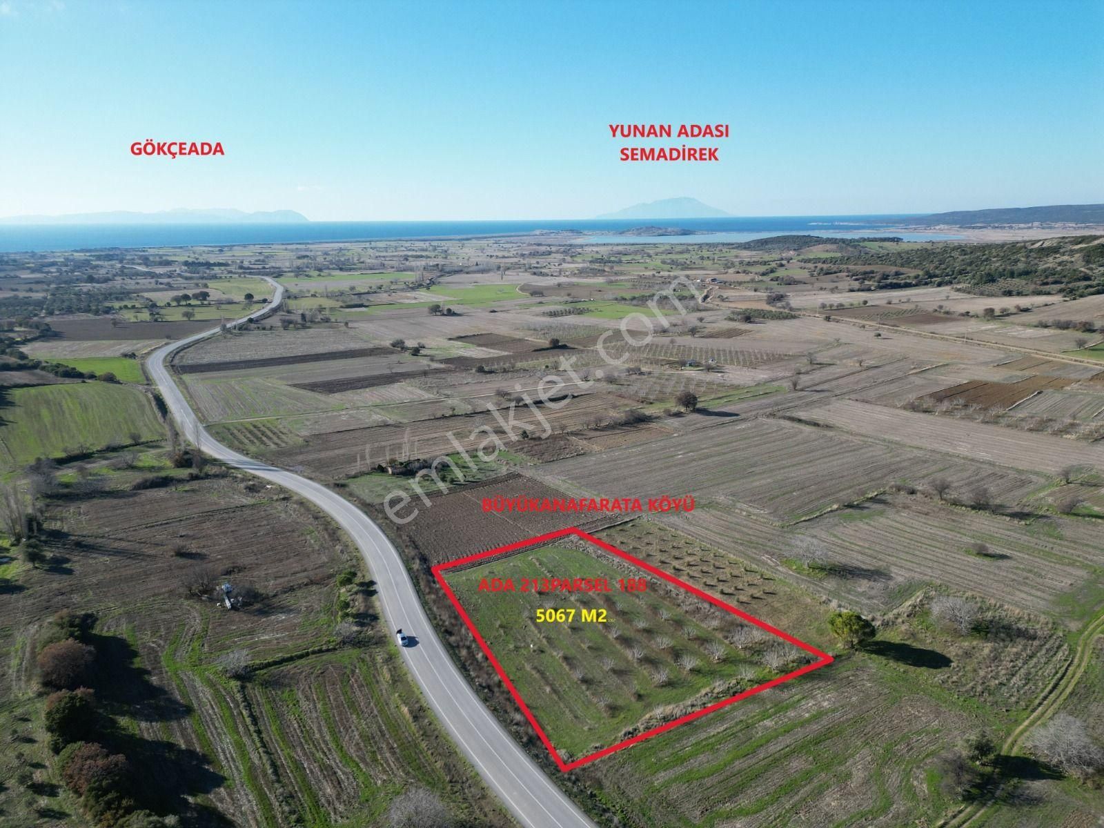 Çanakkale Eceabat 5.067 M2 Tek Tapu Yola Cephe Deniz Manzaralı Arsa