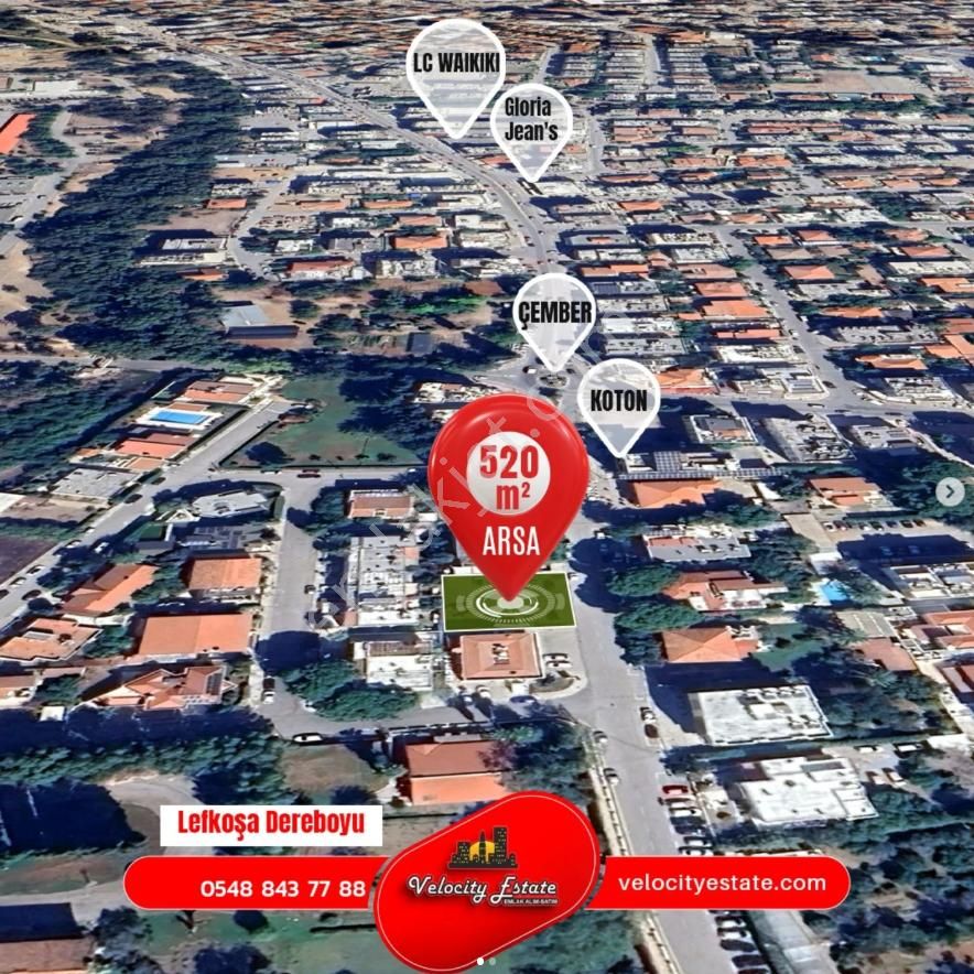 Lefkosa Dereboyun'da 520 M² Satılık Arsa