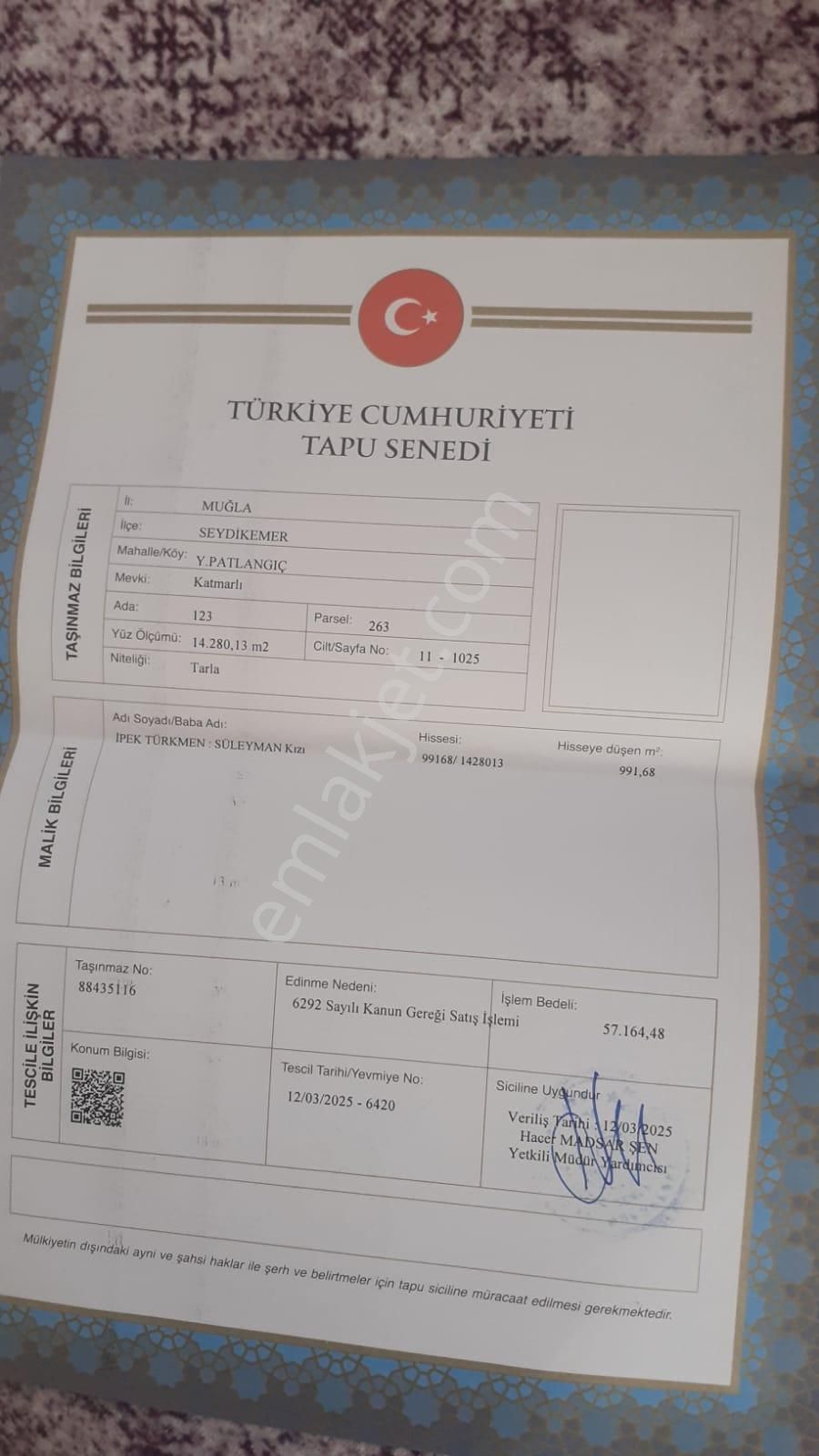 Akdeniz Emlakta 991 M² Y.patlangıç'ta Satılık Tarla - Görsel 3