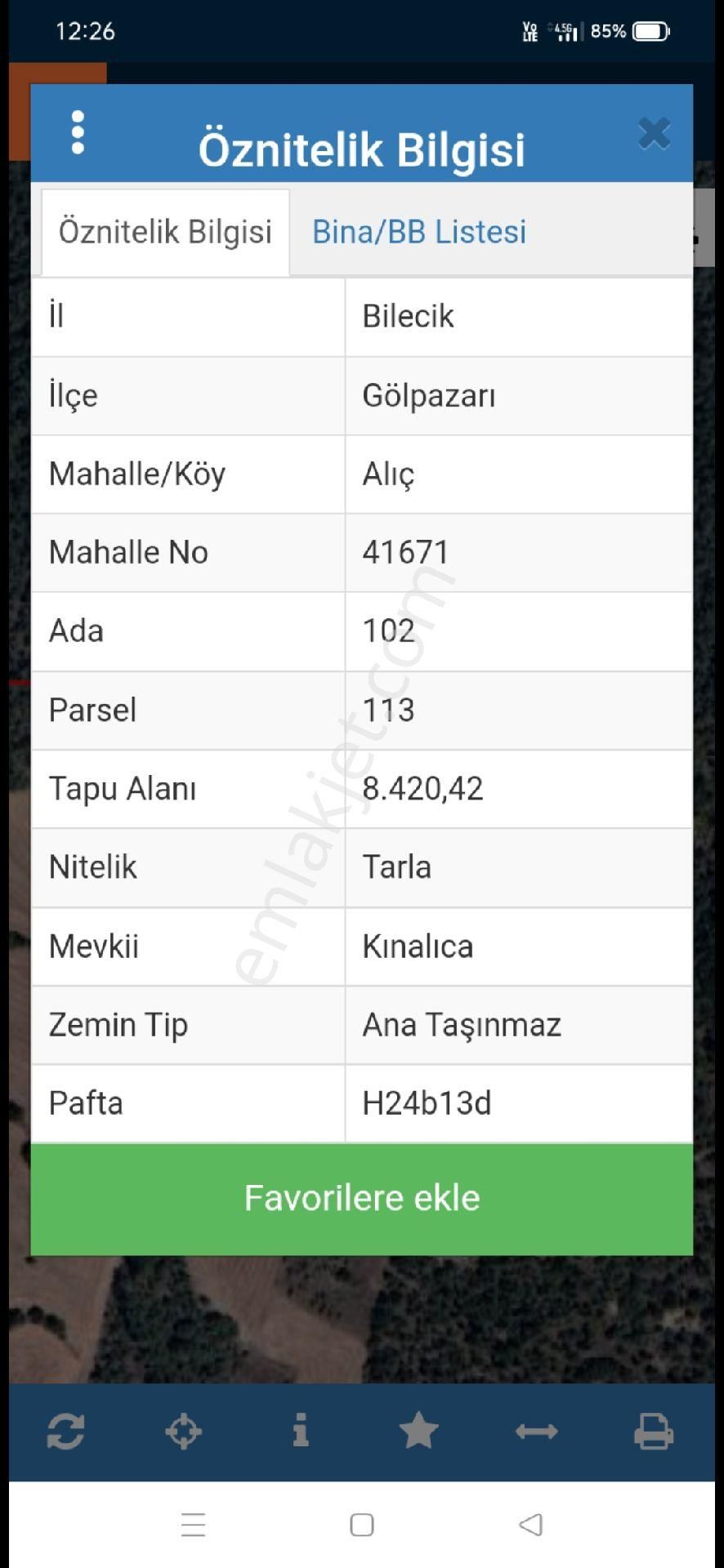 Bilecik Golpazari Satilik Tarla