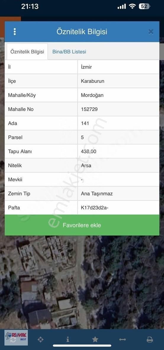 Hakan Büyük"ten Karaburun Mordoğanda Villa İmarlı Köşe Arsa