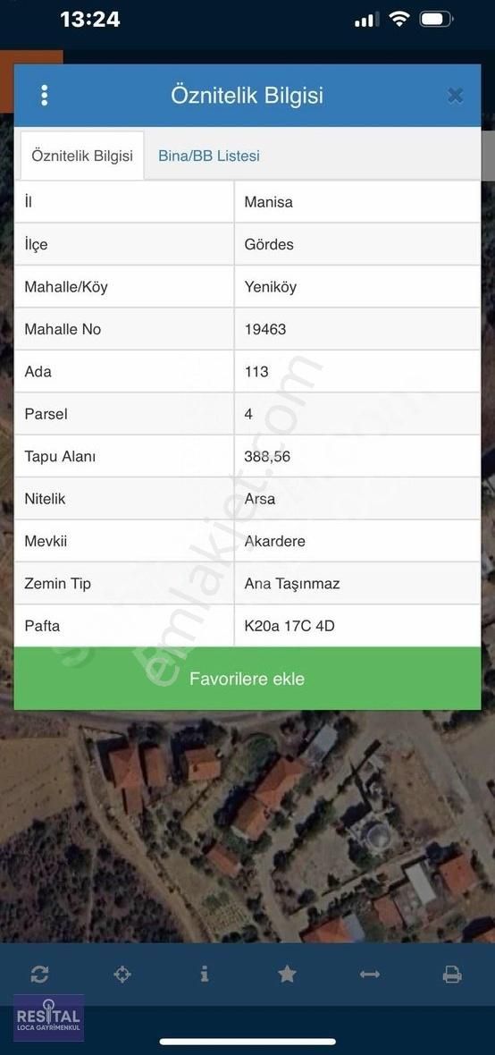 Manisa Gördes Yeniköy'de Satılık İmarlı Arsa