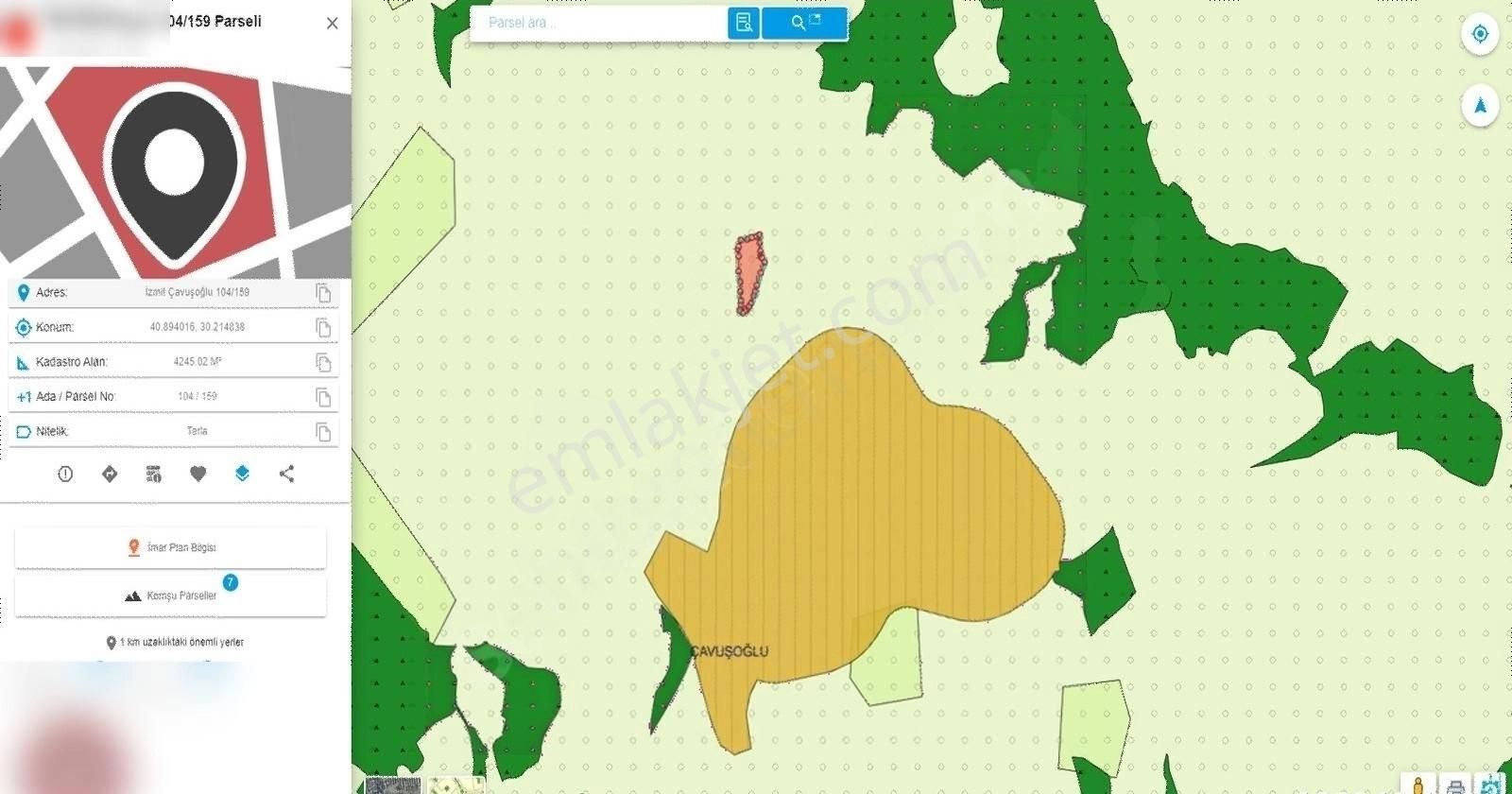 Akmeşe Çavuşoğlu 4245m2 Arazi (yerleşik Alana Yakın)