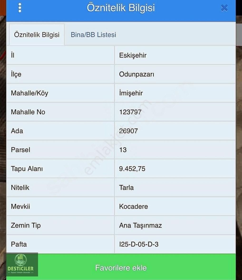 Desticiler'den İmişehir'de 9.452m2 Fırsat Tarla