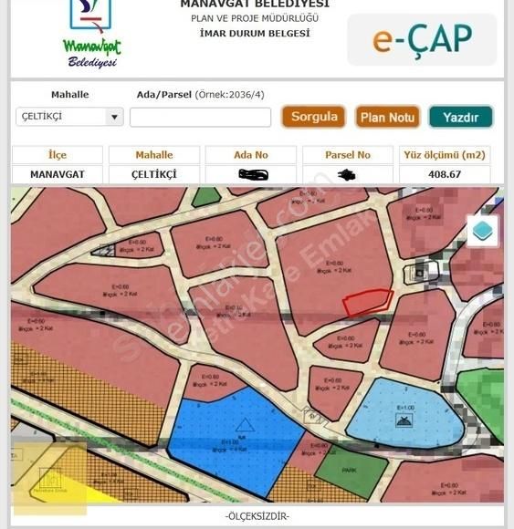 Metrekare Emlak'tan Çeltikçi 'de İmarlı Villa Arsası