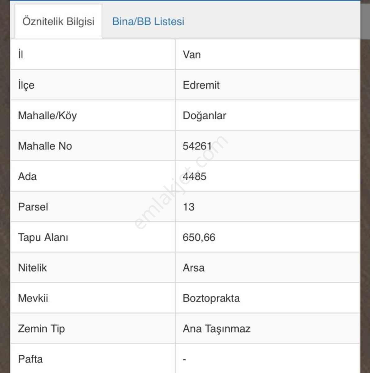 Van Edremit Doğanlar Mahallesinde Satılık Arsa