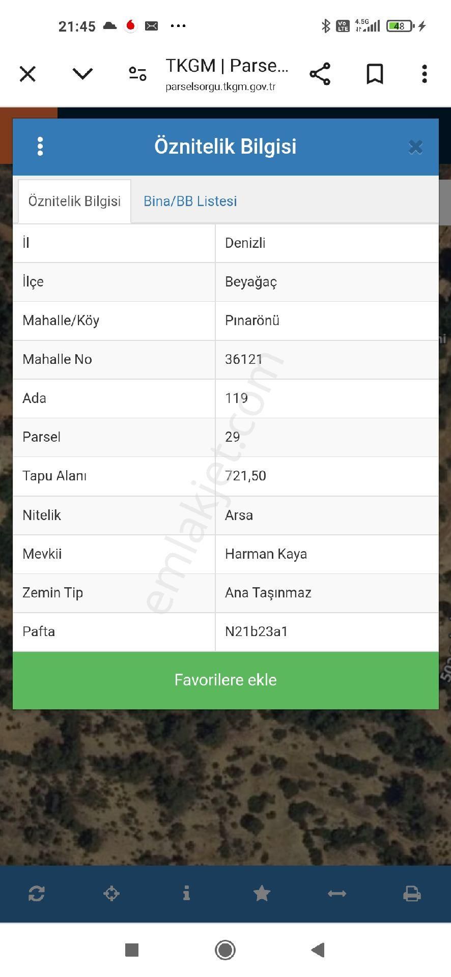 Deniz Beyağactan Acil Satilik Arazi