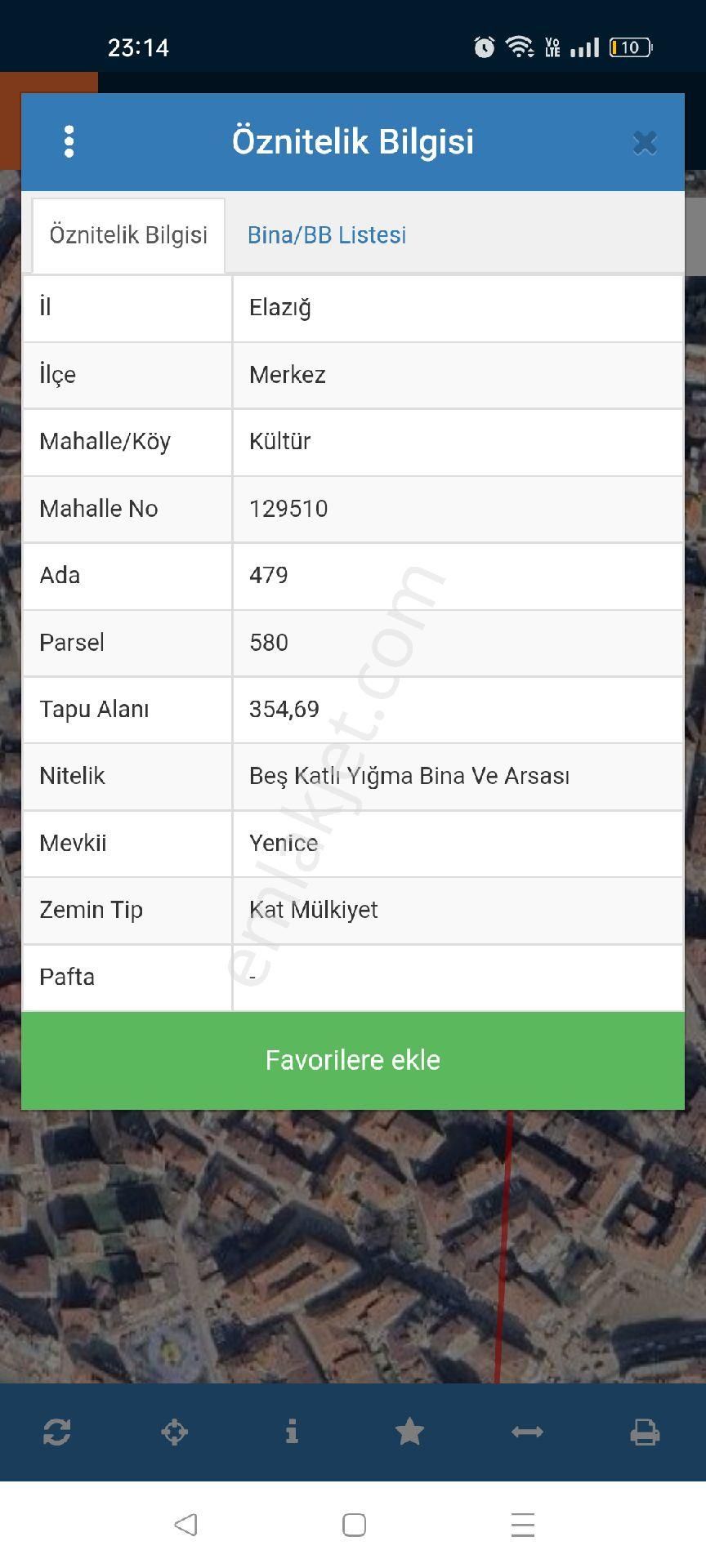 Elazığ Kültür Mahallesinde Satılık Arsa Payı