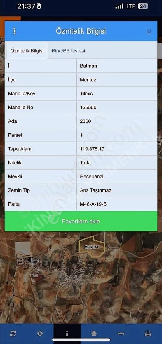 Tam Yatırımlık Tilmiste Uygun Fiyata Satılık Tarla