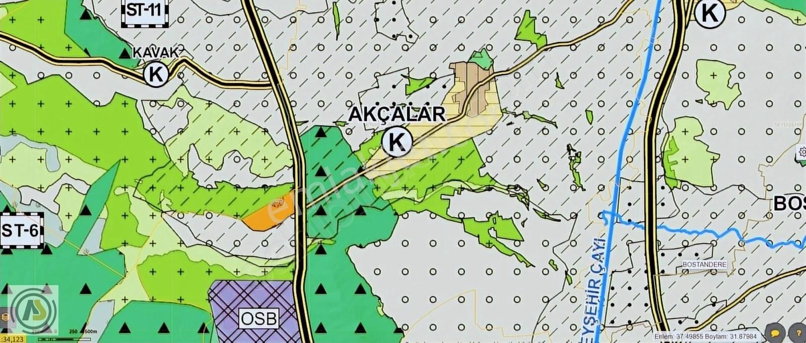 Seydişehir Akçalar'da Müstakil Tarla
