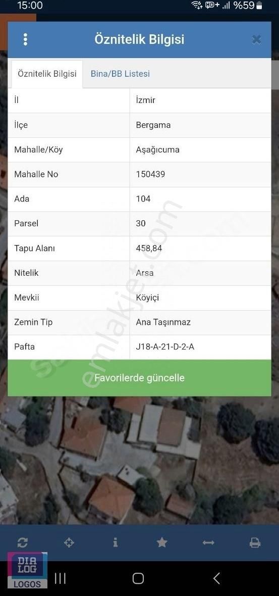 Bergama Aşağıcuma'da 458m2 İmarlı Arsa