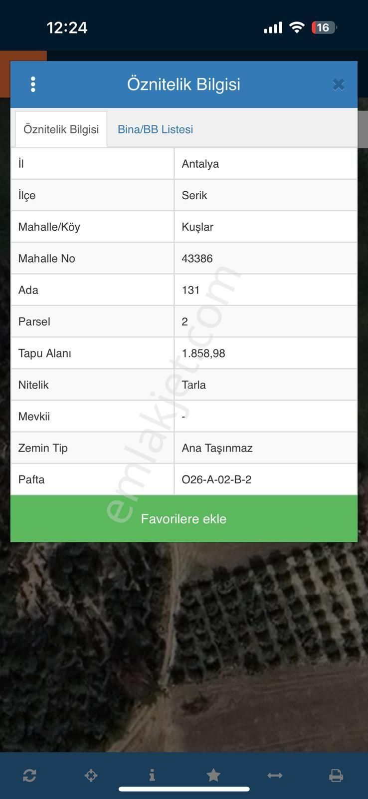 Serik Merkeze 15 Dakika Mesafede Tek Tapu Tarla