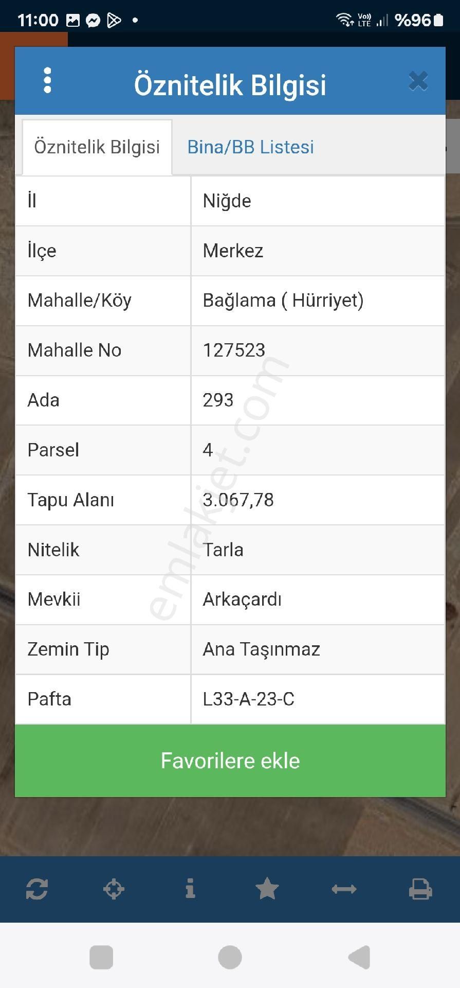 Niğde Bağlama Da Ana Yola Cepheli Satılık Tarla