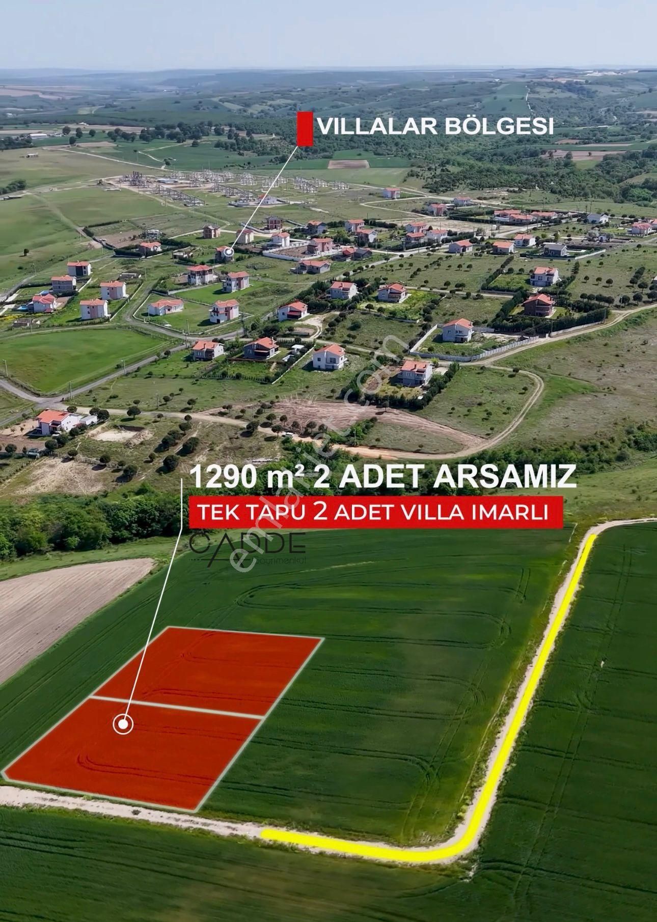 Çerkezköy Veliköy 1.290m2 Tek Tapu Villa İmarlı Satılık Arsalar