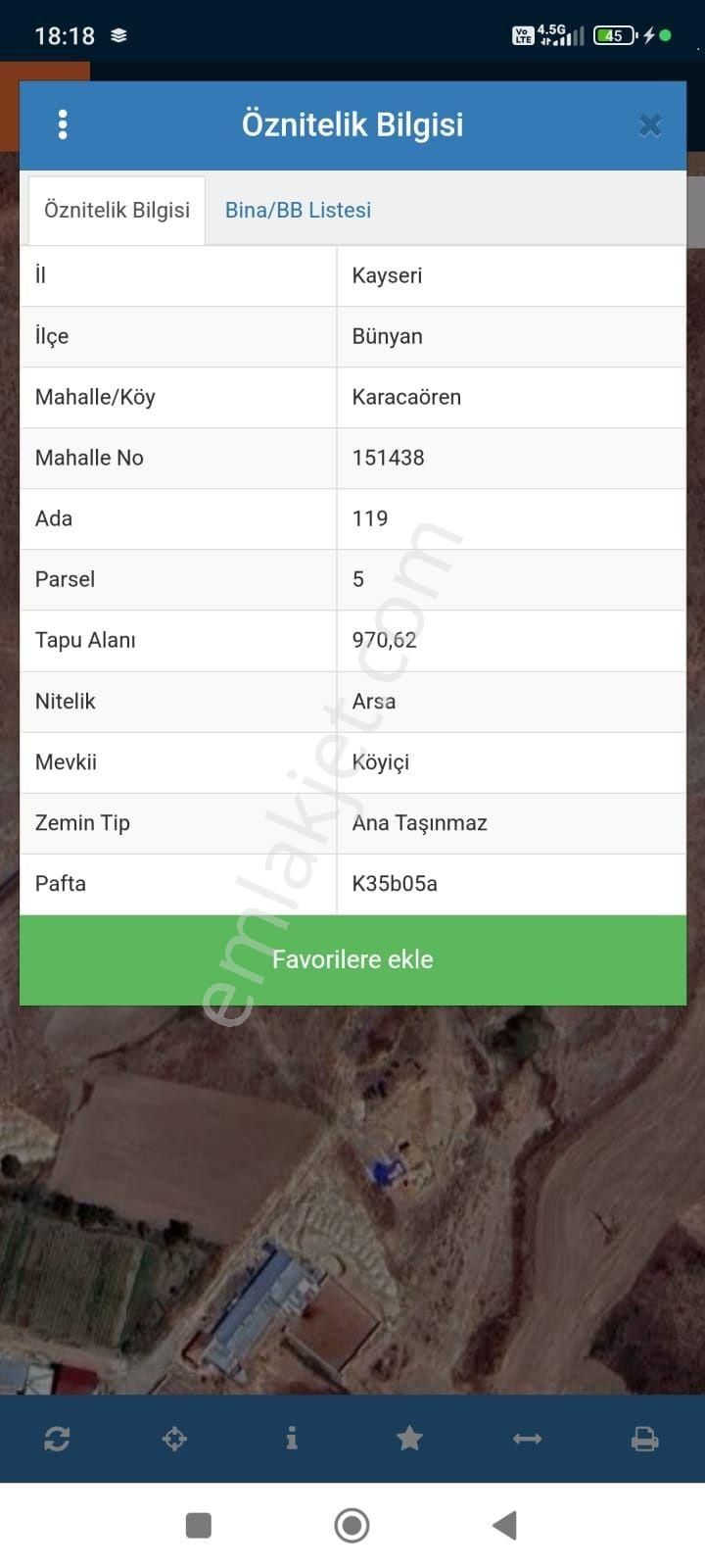 Arslan Mülk Ofisinden Bünyan Karacaören De 970 M2 Satılık Arsa