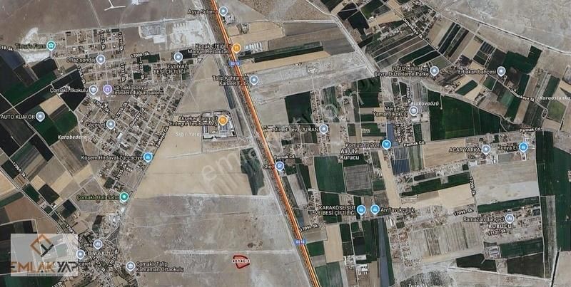 Emlakyaptan Meram Çomaklıda Satılık 13.346 M2 Sanayi İmarlı Arsa