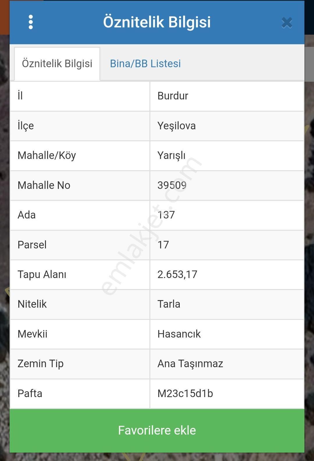 Burdur Yeşilova İlçesinde Satılık Arsa