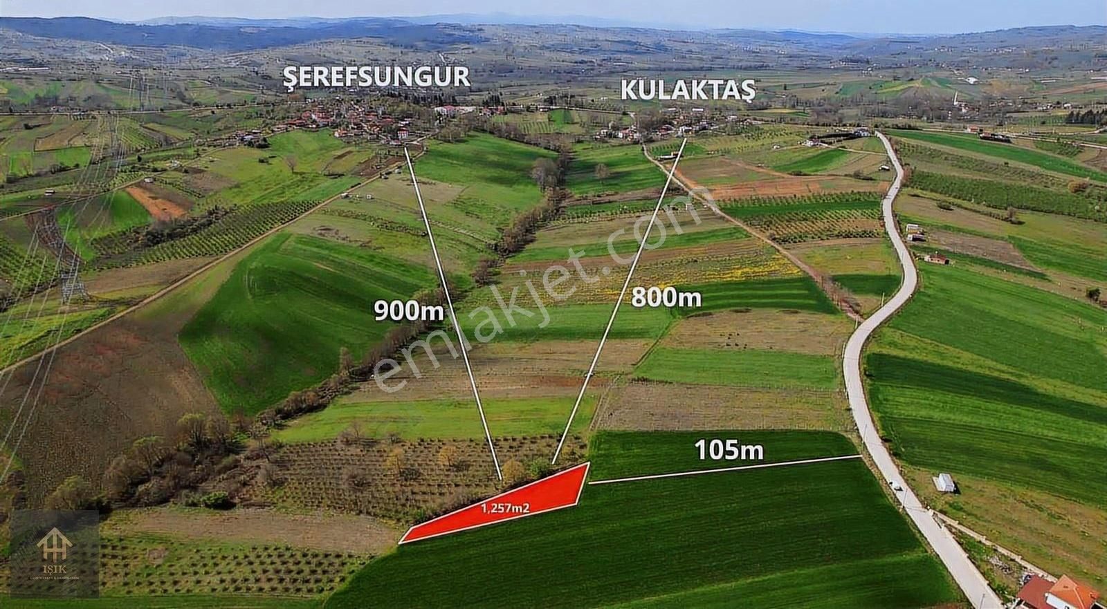 Kandıra Şerefsungurda Satılık Yola 1 Parsel 1.257 M2 Tarla