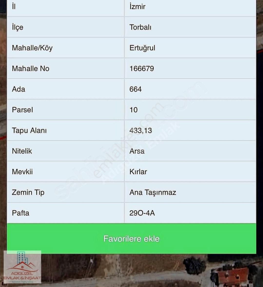 Adıgüzel'den 4 Kat İmarlı 8 Dairelik Arsa
